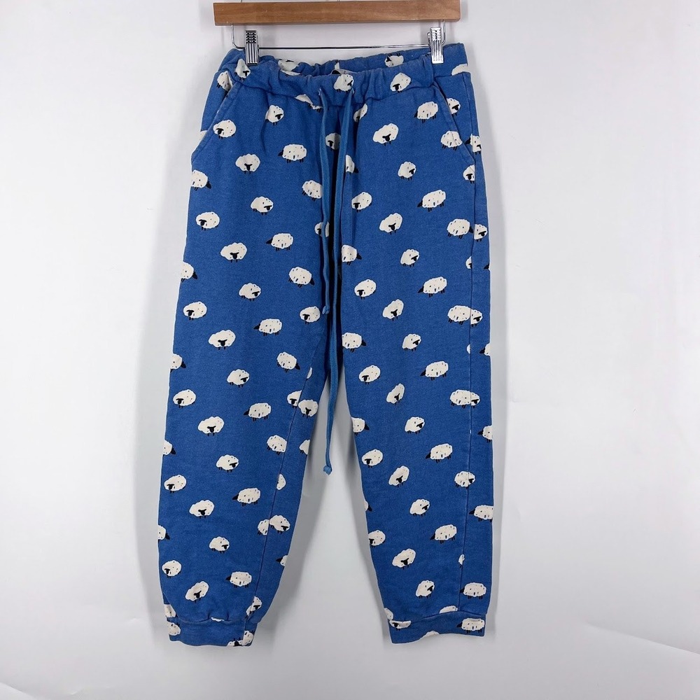 Compania Fantastica Blue Sheep Print Joggers Sweatpants Women Small